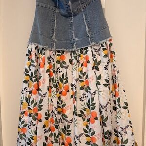 Floral Denim Women's Skirt